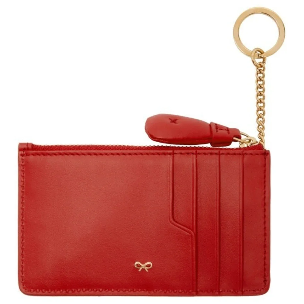 ANYA HINDMARCH Red Chubby Heart Zip Card Holder ❤️